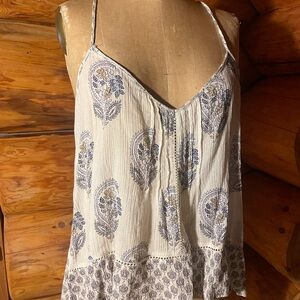 O'Neill Cream and Blue Paisley Camisole